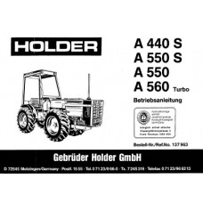 Holder A 440 S - A 550 S - A 550 - A 560 Turbo Cultitrac Operators Manual